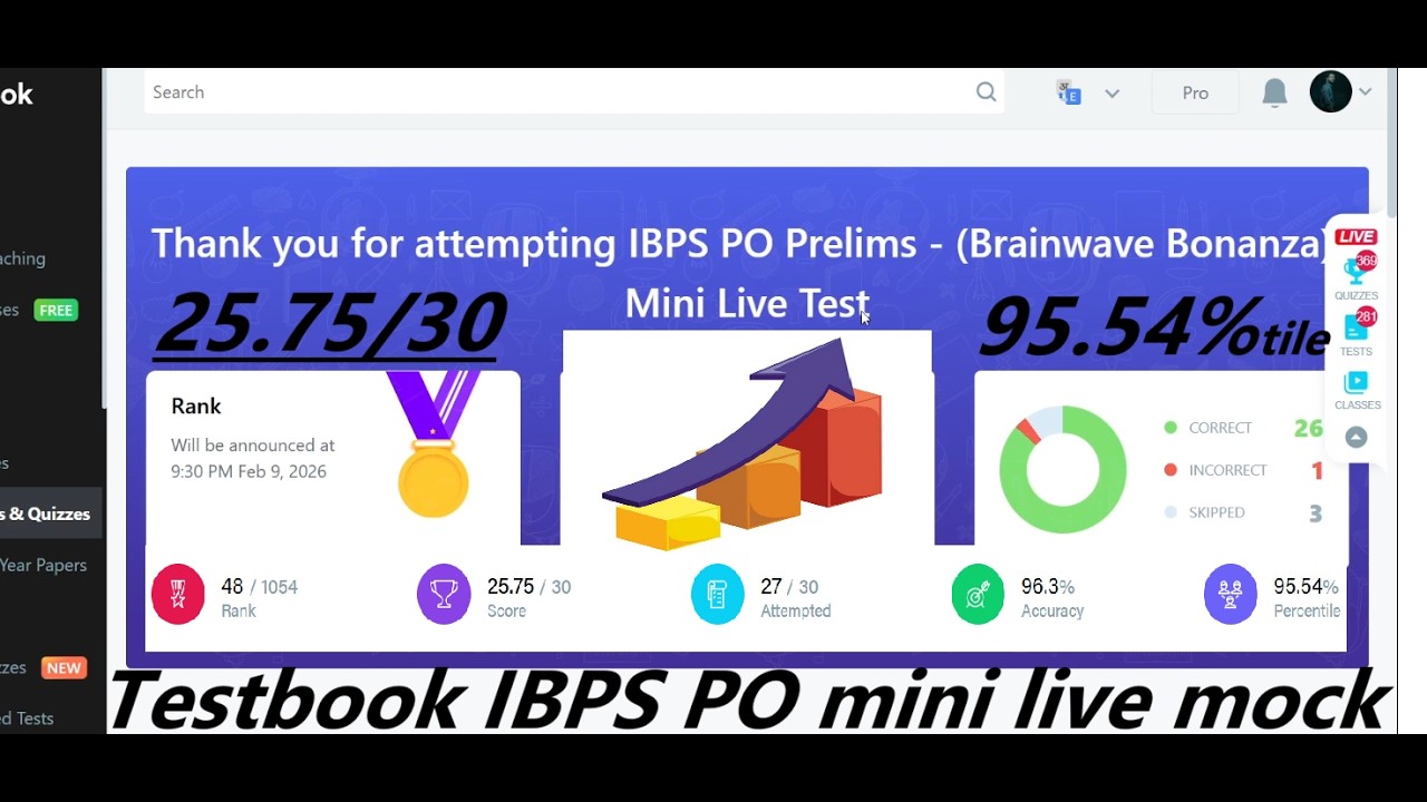 Testbook IBPS PO mini live mock 7-9 feb