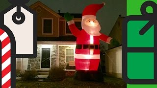 How to Repair Inflatable Santa Claus Christmas Holiday Decoration How to repair a tear or rip on a 20 foot tall inflatable Christmas Santa. Repairing a tear in an inflatable holiday yard decoration.