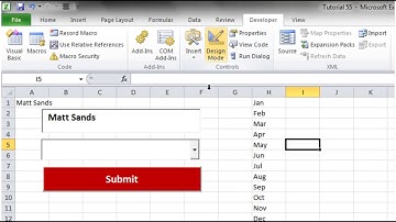 Excel 2010 VBA Tutorial 56   ActiveX Controls   Drop Down Box