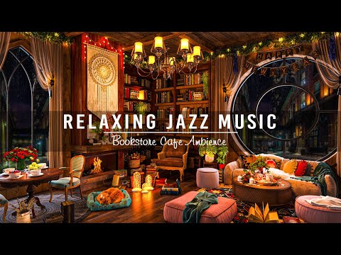 Warm Jazz Instrumental Music in Cozy Bookstore Cafe Ambience ~ Jazz Relaxing Music to Working, Study