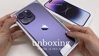 unboxing iphone 14 pro max *deep purple*