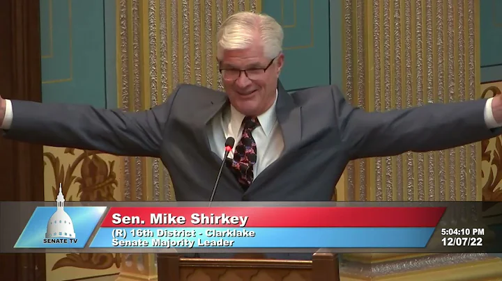 Sen. Shirkey delivers good bye speech during Senat...