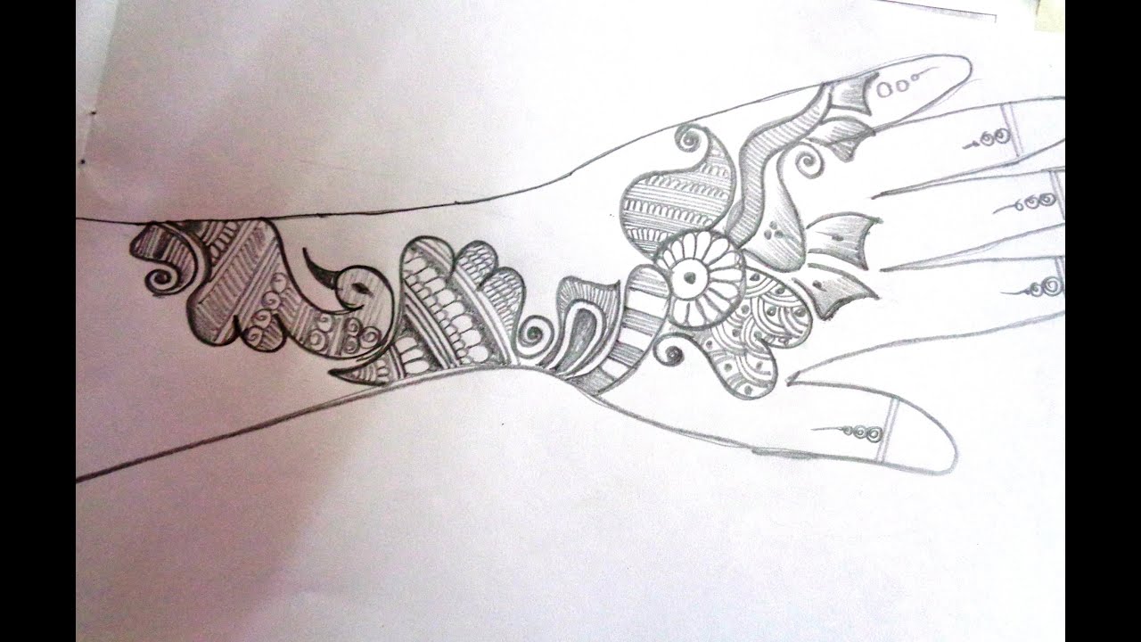 How To Draw A Mehndi Henna Design On Paper Youtube