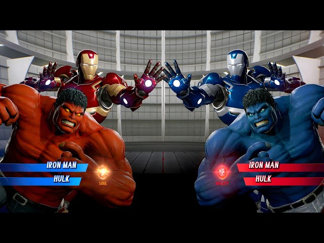 Hulk Iron Man (Red) vs. Hulk Iron Man (Blue) Fight - Marvel vs Capcom Infinite PS4 Gameplay class=