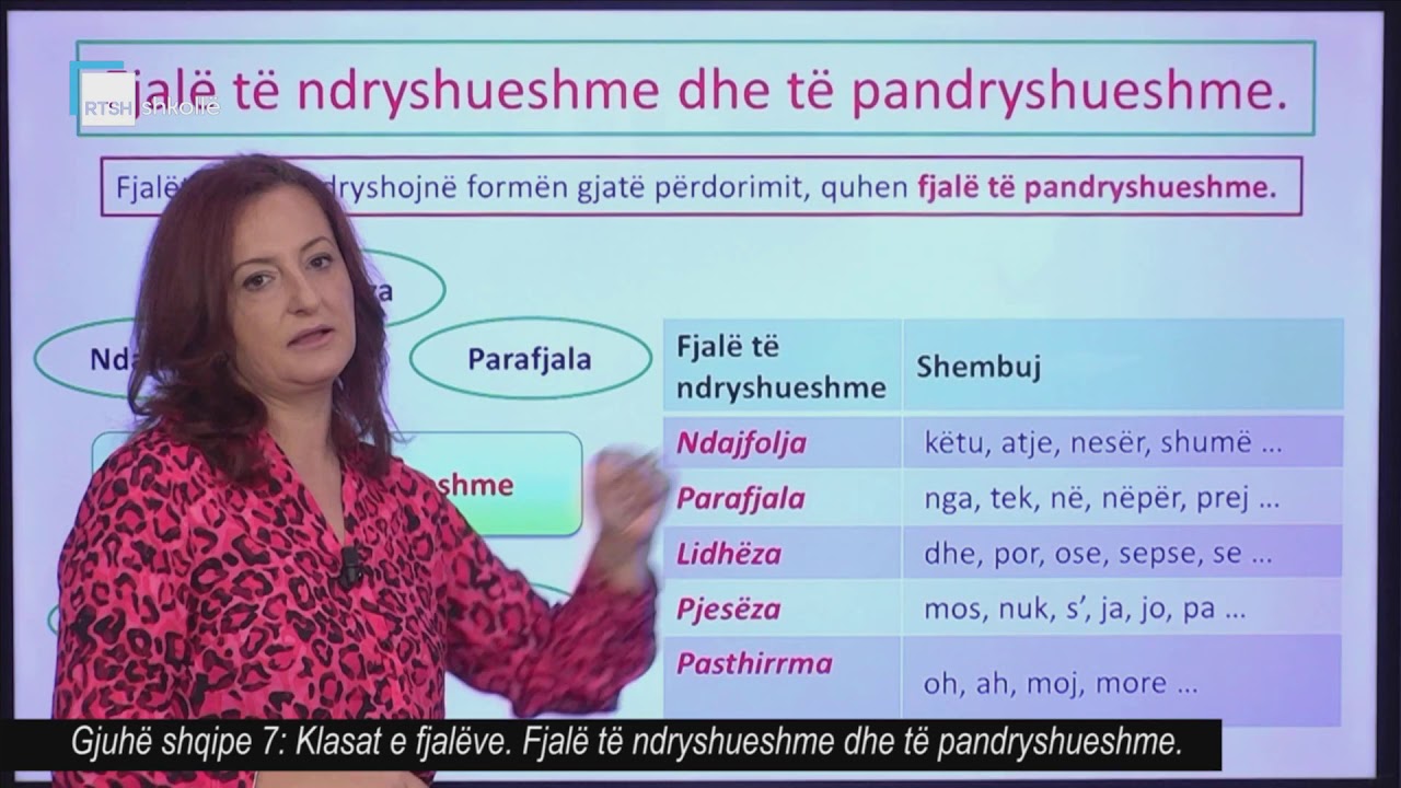 Gjuhë shqipe 7 - Klasat e fjalëve. Fjalë të ndryshueshme dhe të pandryshueshme.