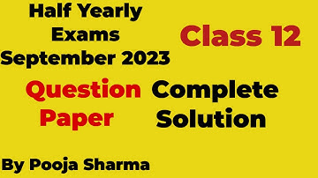 Class 12 || HBSE Half Yearly Question Paper 2023|| Complete Solution || Maths ||