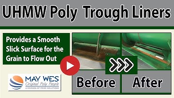 May Wes UHMW Poly Auger Trough Liners  - Durable Poly Won’t Rust! - Save Money on Repairs!