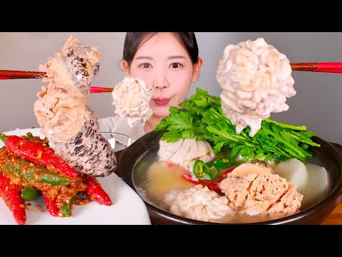 .🤍 <strong>대물</strong> 생대구, 알, 이리 듬뿍 넣은 대구탕 먹방 Cod Soup [eating show] mukbang korean food