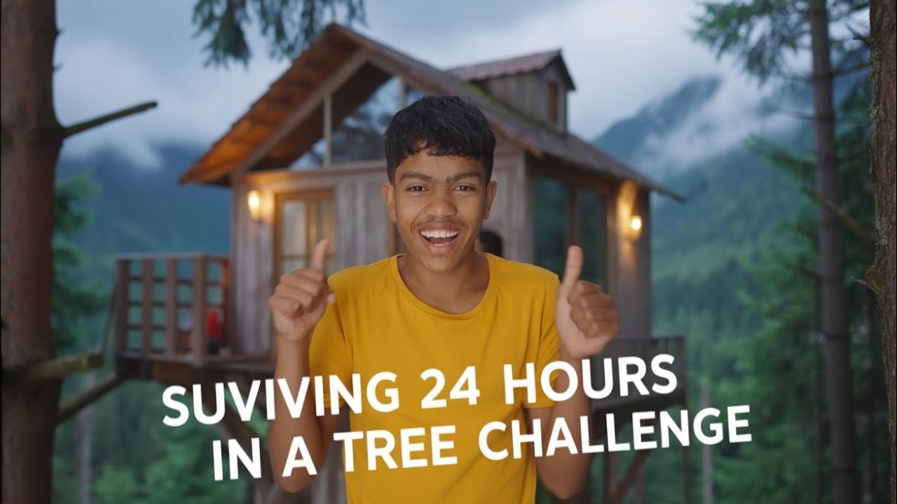 Surviving 24 hours in a tree challenge 😱 | #Nayak zone - YouTube
