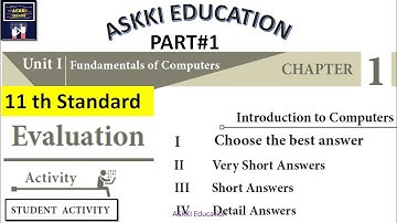 💥11th Computer Science, Computer Technology & Computer Applications Chapter 1 - Book back Answers