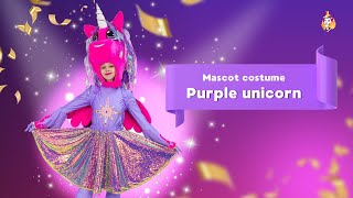 Purple unicorn Mascot Costume