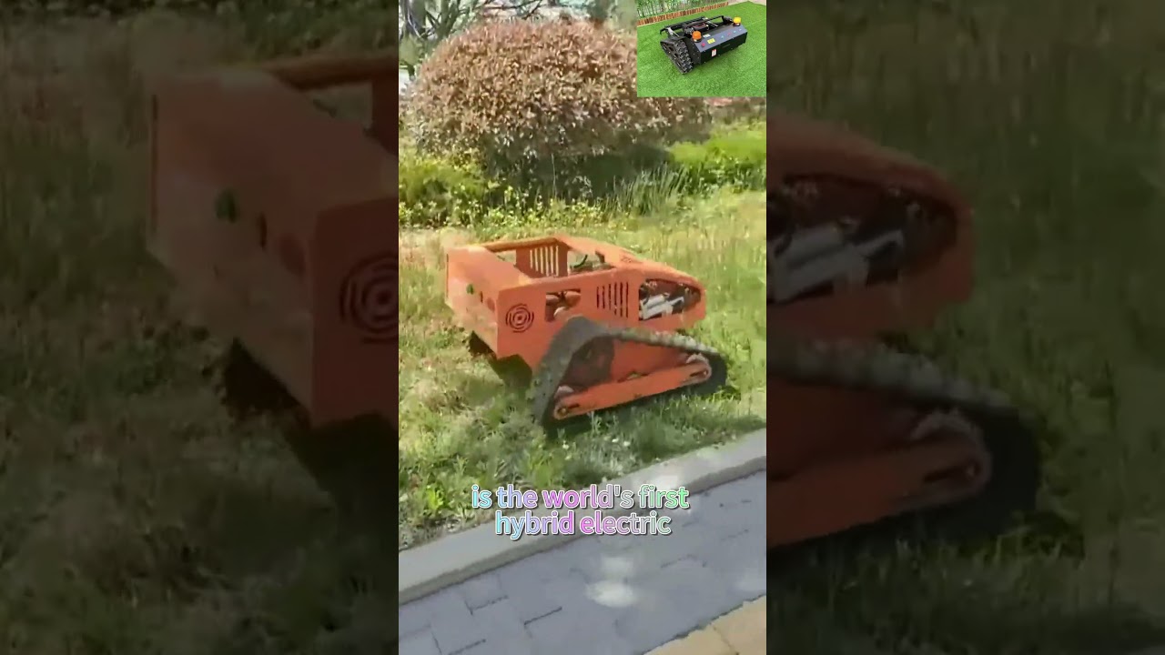 multitask gasoline electric hybrid powered long distance remote control cordless flail mulcher