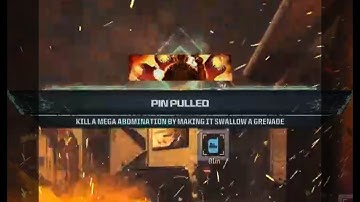 Pin Pulled Calling Card MWZ MW3 - KILL A MEGA ABOMINATION BY MAKING IT SWALLOW A GRENADE.