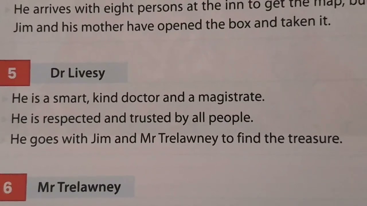 شخصيات قصة ( Treasure island )/جزيرة 🏝 الكنز / أولي ثانوي 2025 🌸