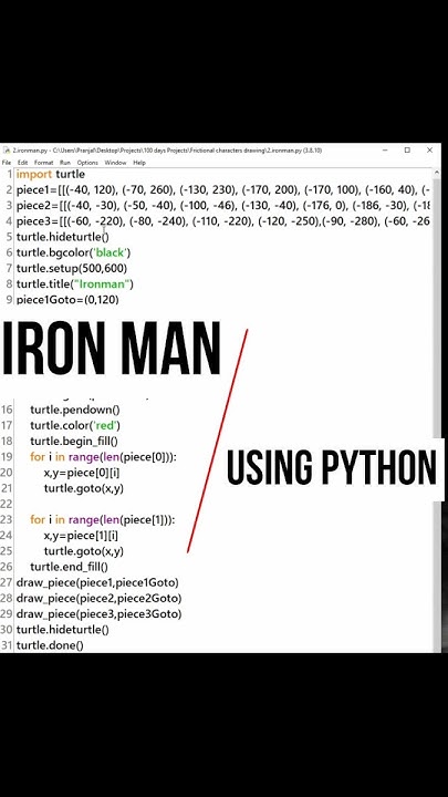 Draw Iron Man Using Python #coding #python #shorts #viral #trending # ...