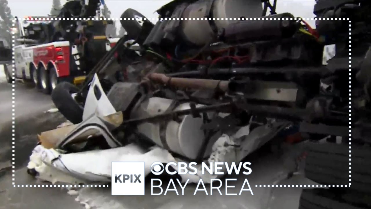 Overturned Big Rig on interstate 80 as impending snowstorm in The ...