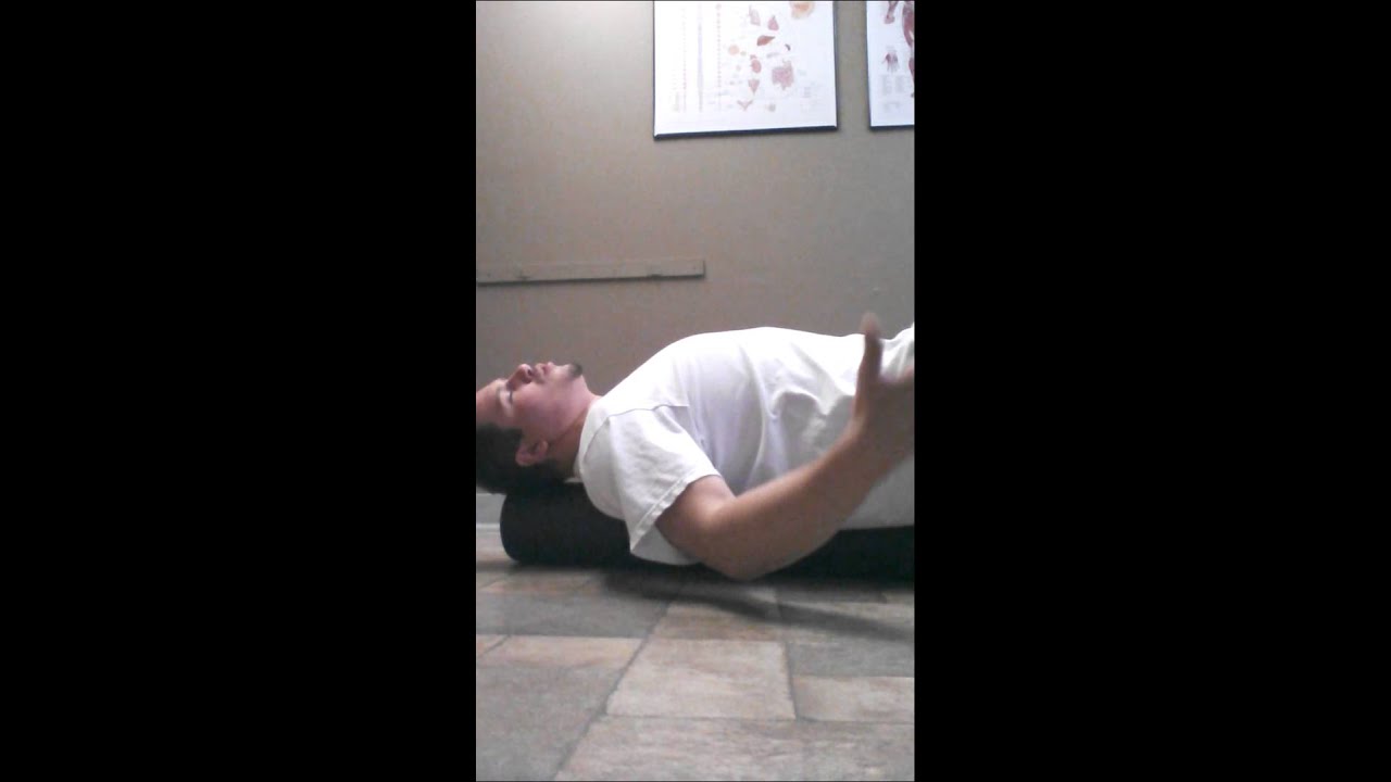 Supine Chest stretch "chest opener" YouTube