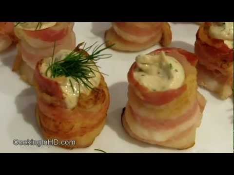 Bacon Rings Stuffed with Smoked Salmon Cream Cheese