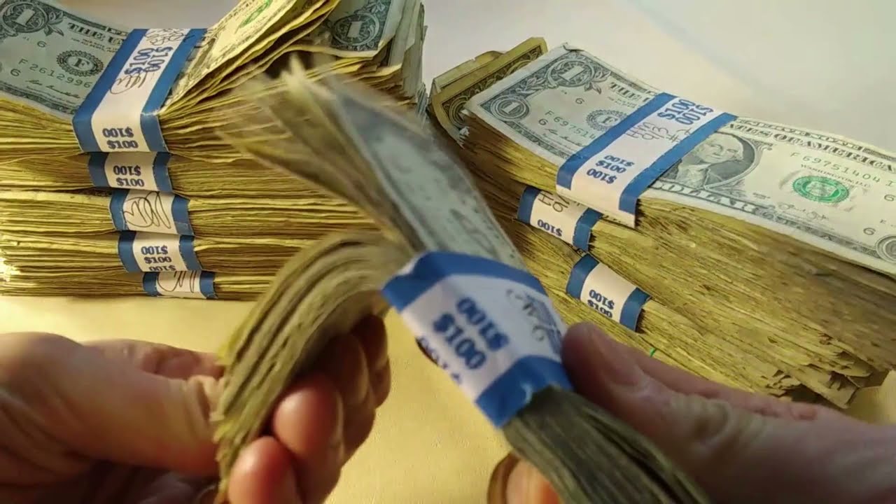 Counting $1,000 cash with George Washington