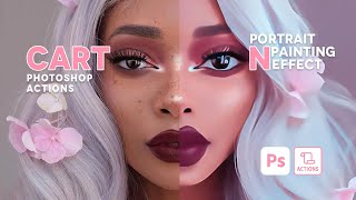 Cartoon Portrait Digital Painting Effect Photoshop Actions | Manual Advanced | Photo to Painting