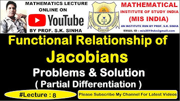 Functional Relationship of Jacobians in hindi | Problems & Solution | Partial Differentiation
