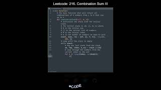 Leetcode 216. Combination Sum III in Python | Python Leetcode | Python Coding Tutorial | Python ASMR