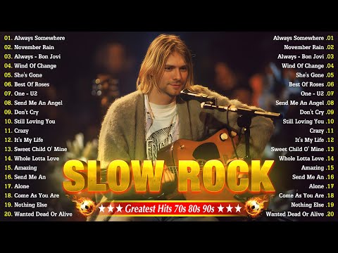Slow Rock Ballads 70S 80S 90S Bon Jovi, Guns N Roses, Nirvana, Scorpions, U2, Led Zeppelin
