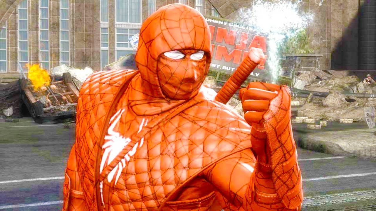 Mortal Kombat 9 - Spider-Man Scorpion Costume Skin PC Mod Performs Intro On All Stages 4K Mods