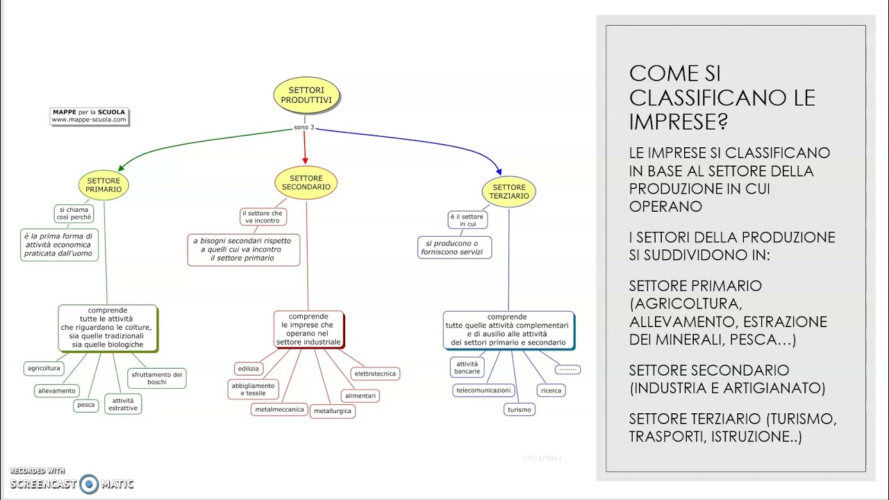 I SETTORI DELLA PRODUZIONE