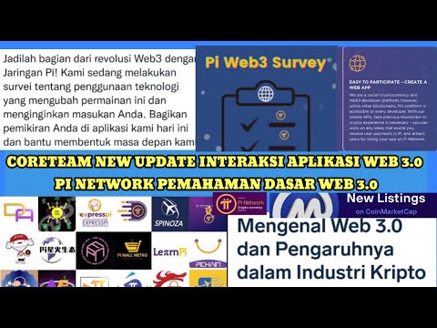 Pi Network CORETEAM TERBARU Interaksi Aplikasi Web 3.0 Pi Network Pemahaman Dasar Web 3.0 ..