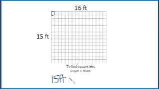 How many square feet are in a 15 ft by 16 ft area?