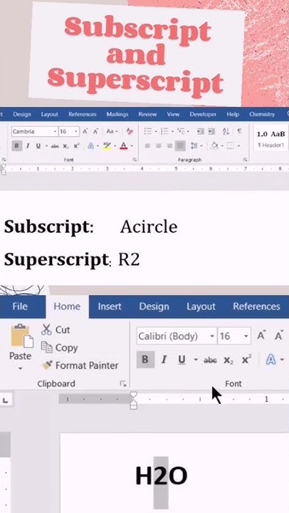 How to add Subscript and Superscript in MS Word - YouTube