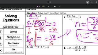 Unit 1 Section 3 - Solving Equations