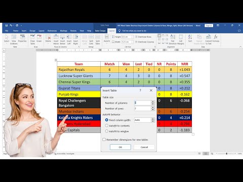 MS Word Table All Shortcut Keys Insert/Delete Column & Row, Merge, Split, Move, Convert-All Version