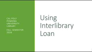 Using Interlibrary Loan