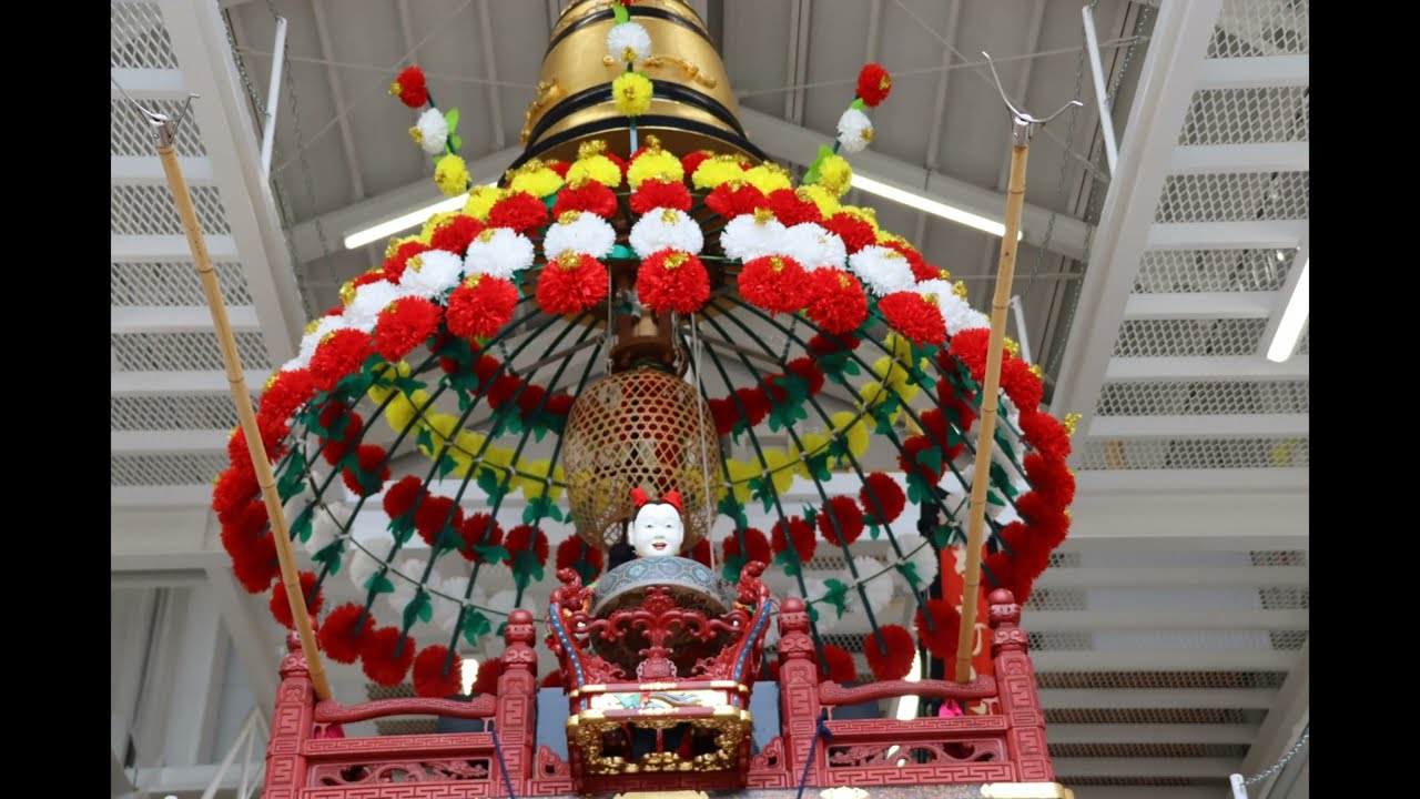 新湊曳山祭2024【宵山】13町内の山蔵巡回、王様＆木偶人形＆曳山