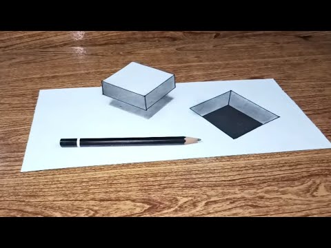 Cara menggambar 3 dimensi mudah | 3d drawings