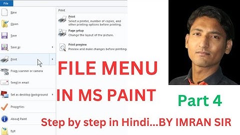 File Menu in MS PAINT in Hindi | Full details of file menu in MS PAINT | File Tab in Ms paint |