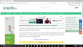 Explain the differences between concern and cross-cutting concern in spring AoP. | javapedia.net