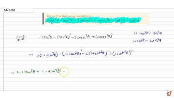 Prove the following identities: `2sec^2theta-sec^4theta-2cos e c^2theta+cosec^4 theta=cot^4the
