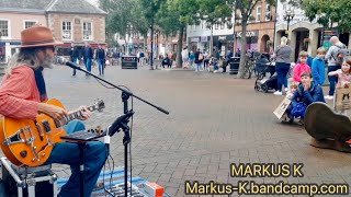 ‘Blue’ on the street in Carlisle (busking)