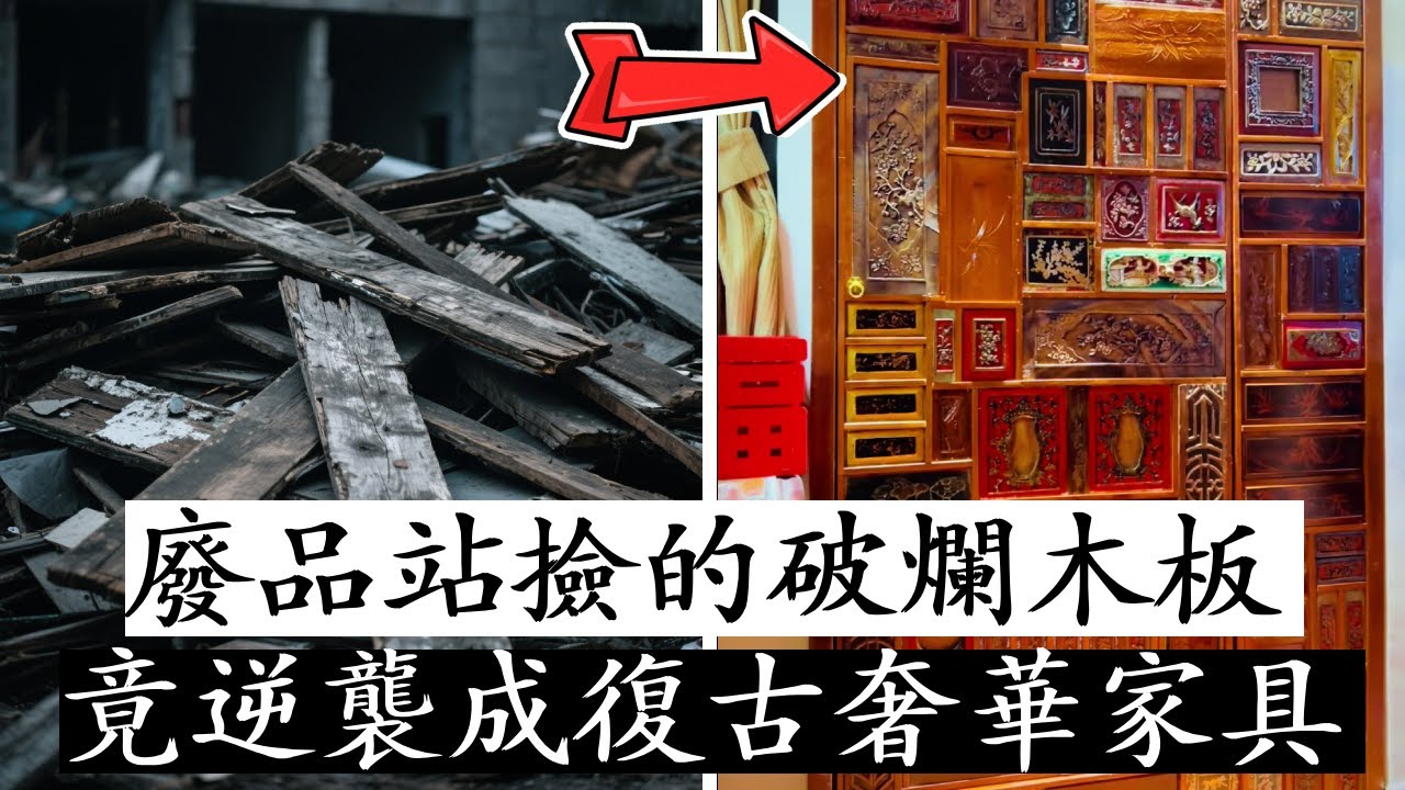 從廢品站撿來的舊木板，經過一番改造，竟然逆襲成復古奢華的家具！