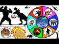 🦍 KING KONG vs 🦖 DINOSAURS Spinning Wheel Slime Game (Skull Island vs Jurassic World)