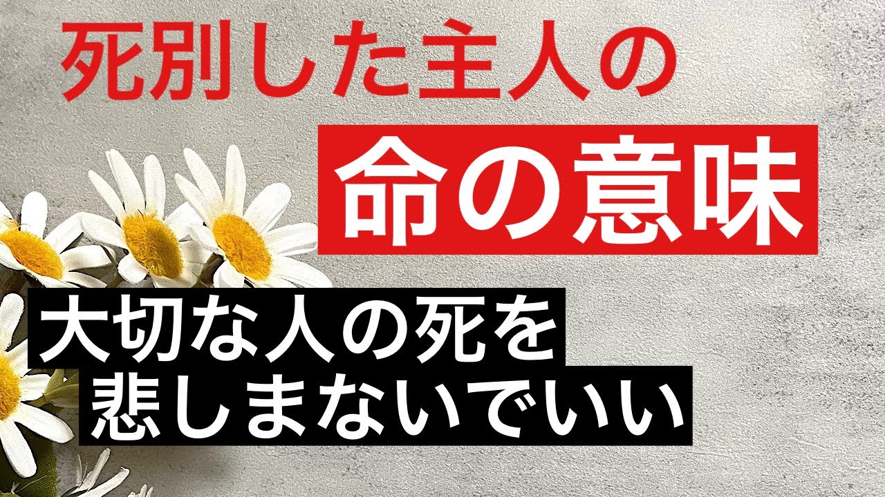 死別した主人の命の意味。大切な人の死を悲しまないでいい。 - YouTube