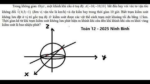 2025 Ninh Bình: Trong không gian Oxyz, một khinh khí cầu ở toạ độ 4(–16;–10;10) bắt đầu bay với