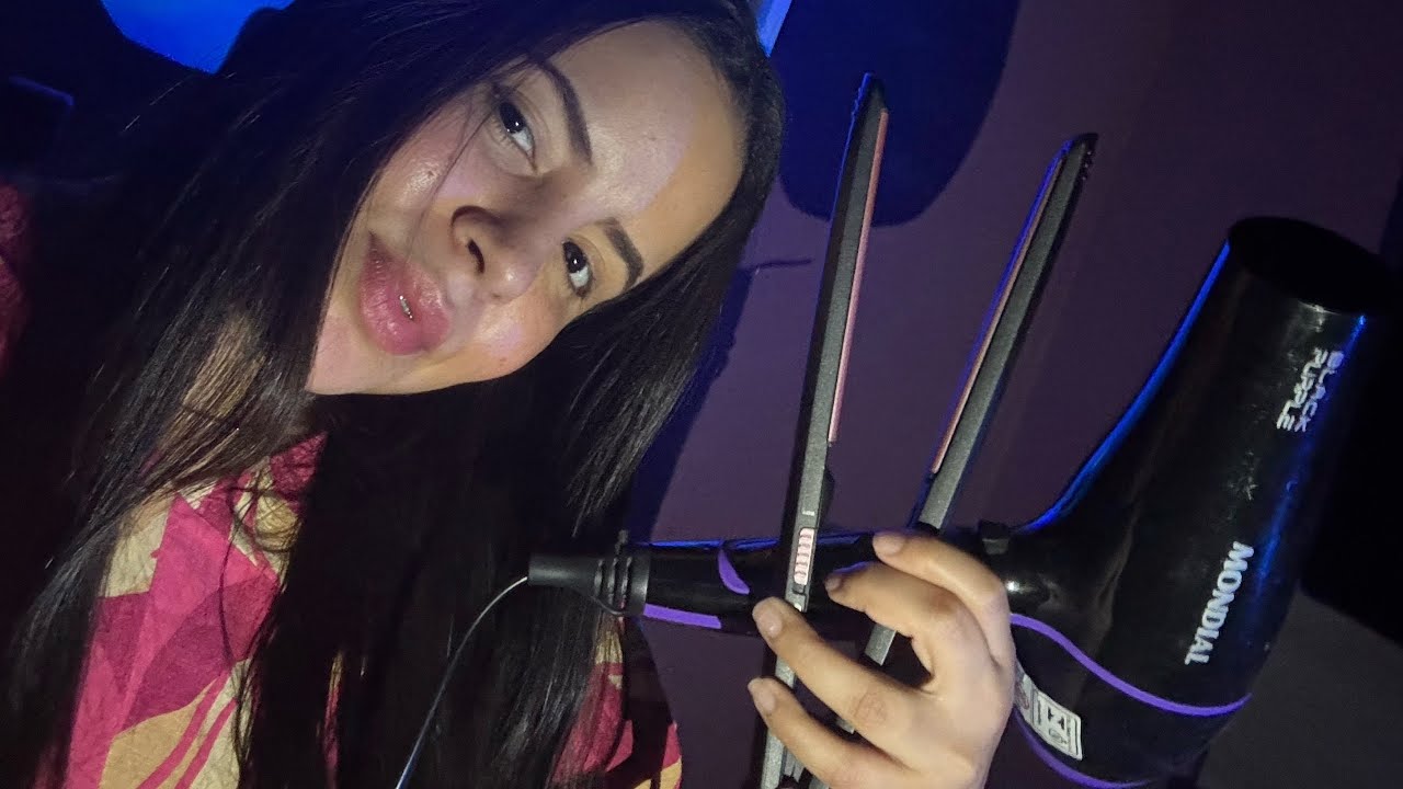 ASMR - AMIGA SUMIDA SECANDO, ESCOVANDO E FAZENDO CHAPINHA NO SEU CABELO