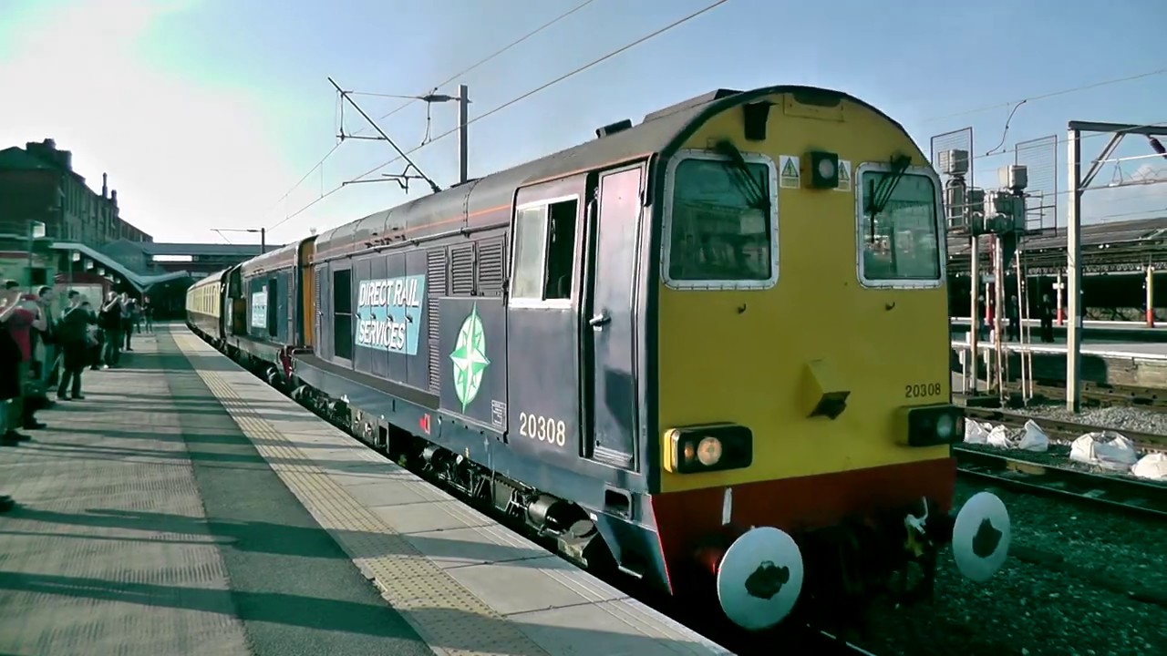 (HD) DRS 20308 & 20305 TNT 37419 thrash away from Crewe - 31/5/14.