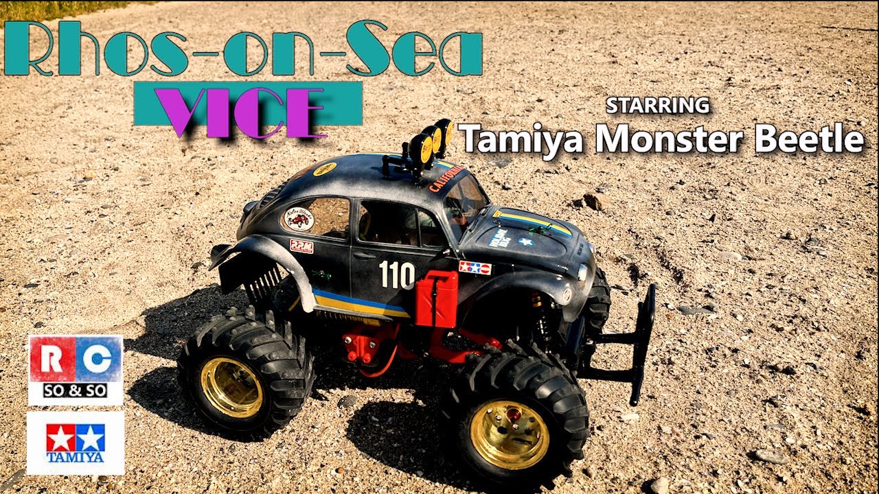 Tamiya Monster Beetle Hitting the beach at Rhos on Sea North Wales