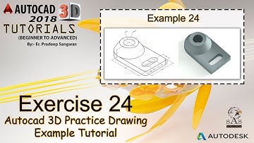 Autocad 3D Practice Drawing | Exercise 24 | Autocad 3D Example Tutorial