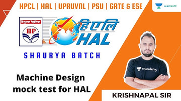 Machine Design mock test for HAL | HPCL| NMDC | ESE | GATE & PSUs | Krishanpal Singh